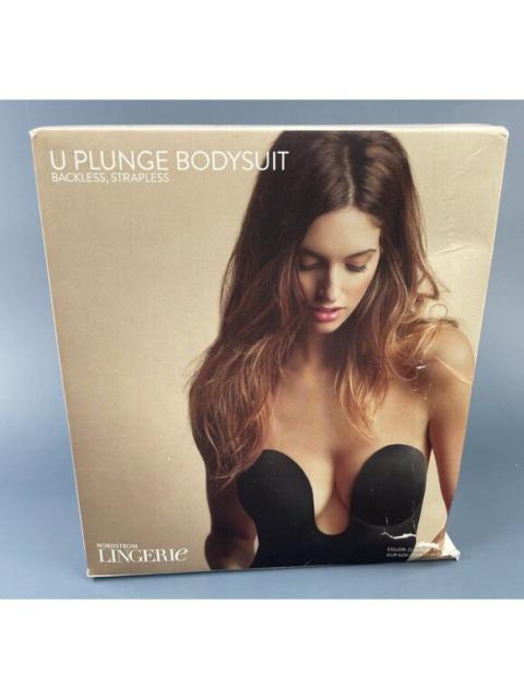Nordstrom Lingerie U Plunge Nude Bodysuit Backless strapless SZ L