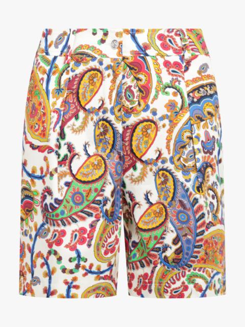 Etro PAISLEY PRINT PLEAT SHORT | WHITE/MULTI