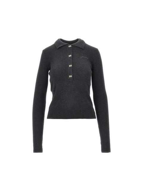 GANNI Ganni Women Butterfly Buttons Knitted Polo Shirt
