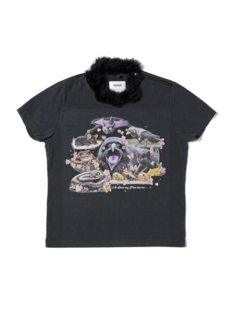 doublet Furry Collar Zip-Up T-Shirt