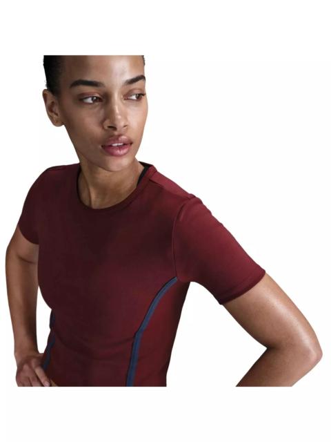 Nike Women's One Fitted Dri-FIT Short-Sleeve Top -Dk Red