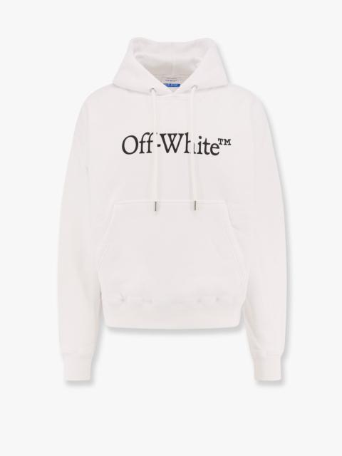 Off White Cotton Sweatshirt Whit Frontal Logo Print