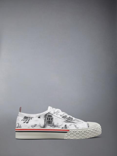 Thom Browne CANVAS HECTOR TOILE LOW TOP SNEAKERS