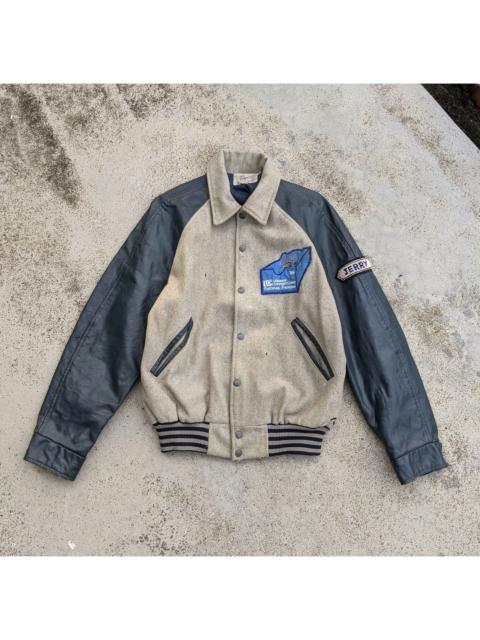 Other Designers Vintage - 1984 Lethbridge Community College Distress Varsity Jacket