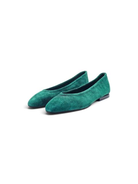 Loro Piana Primula Suede Mapo Green Ballet Flats EU 37 US 7 NWOB $1185