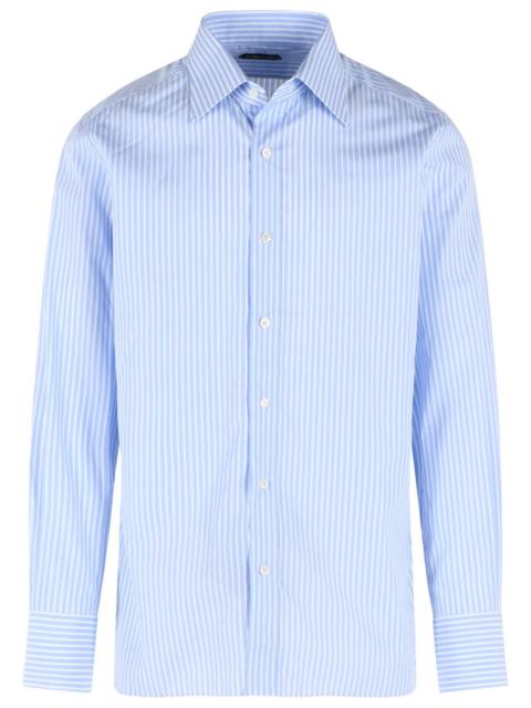 TOM FORD Tom Ford Light Blue Cotton Shirt Men