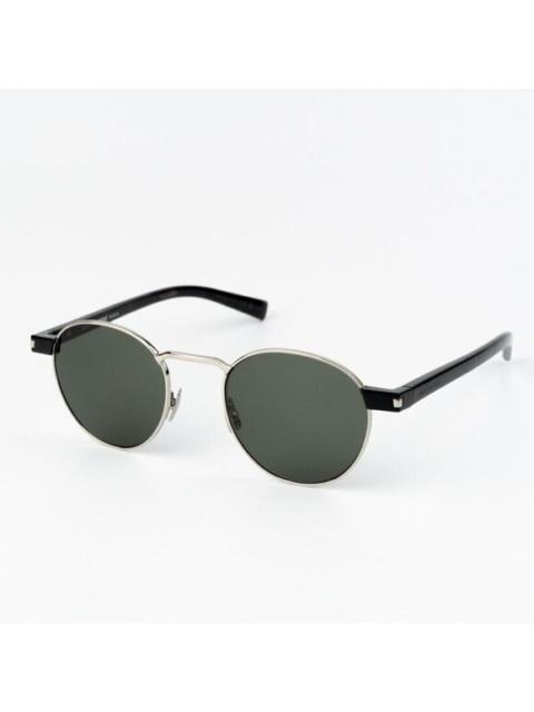 SAINT LAURENT NEW Saint Laurent SL707 001 Silver Havana Grey Oval Unisex Sunglasses