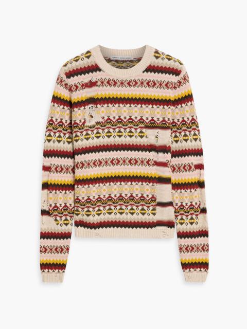 Other Designers Fair Isle distressed intarsia cotton sweater