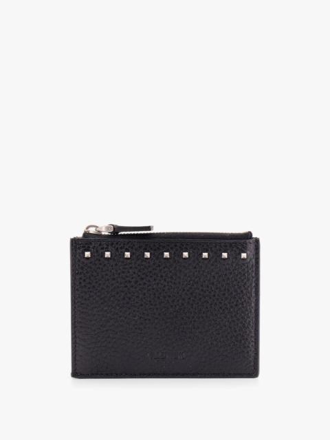 Valentino Valentino Garavani Rockstud Leather Card Holder Black