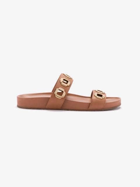 Larroudé Milan Slide In Caramel Leather