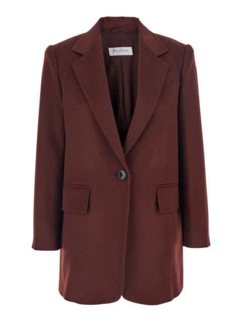 Max Mara Max Mara Women 'Ariccia' Bordeaux Single-Breasted Jacket With Notched Revers In Wool Woman
