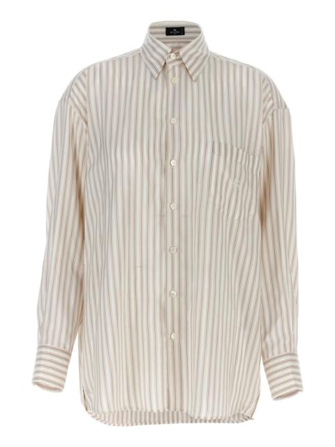 Etro Logo embroidery striped shirt