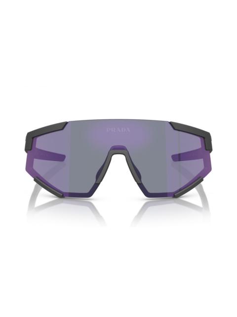 Prada Prada Linea Rossa 137mm Pillow Shield Sunglasses in Violet at Nordstrom