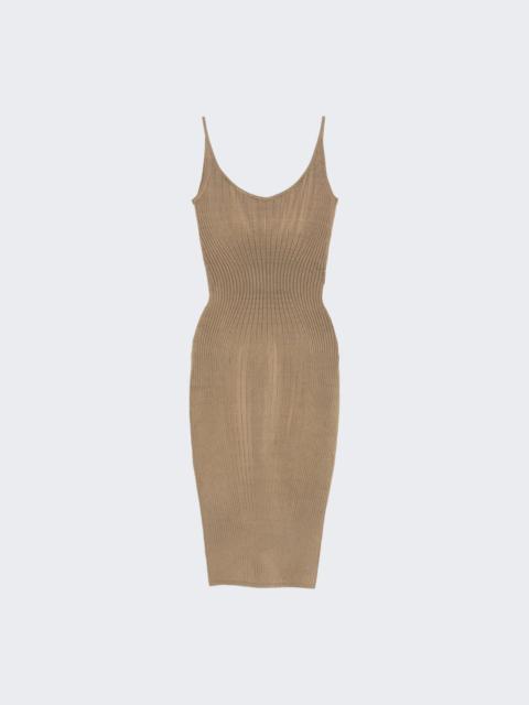 MUGLER Knitted Midi Dress Dark Beige