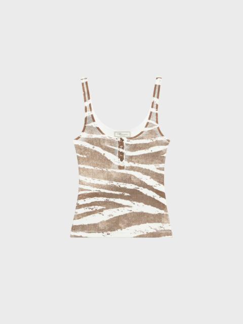 Blumarine ZEBRA-PRINT RIBBED TOP