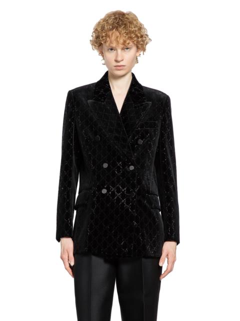 GUCCI Double-breasted Blazer In Velvet