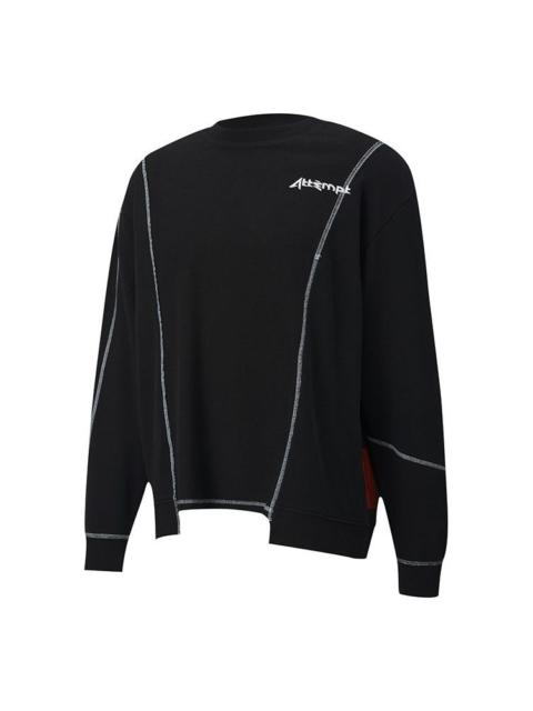 PUMA PUMA x ATTEMPT Crossover Casual Round Neck Contrasting Colors Long Sleeves Black 598272-01