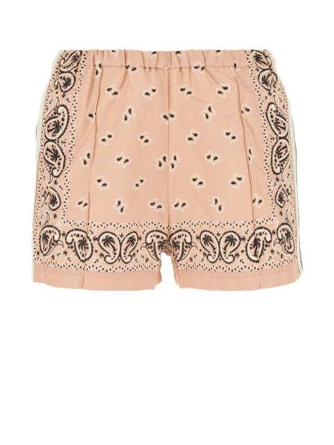 Palm Angels Printed linen blend shorts