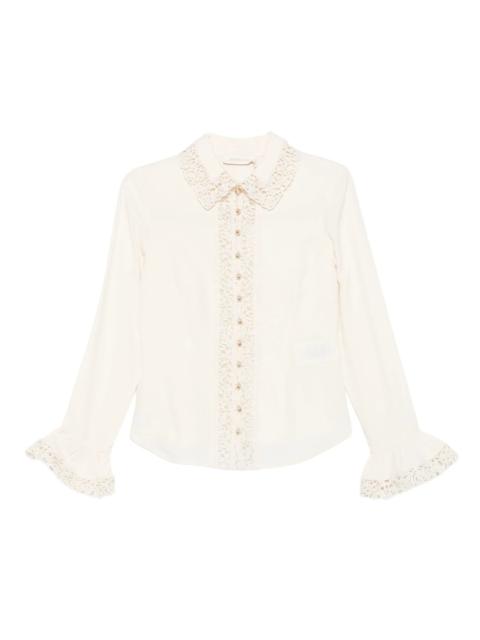 Zimmermann Lace Trim Shirt Cream