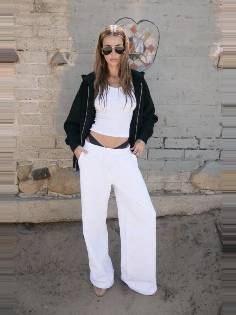 SPRWMN WHITE COTTON BAGGY SWEATPANTS