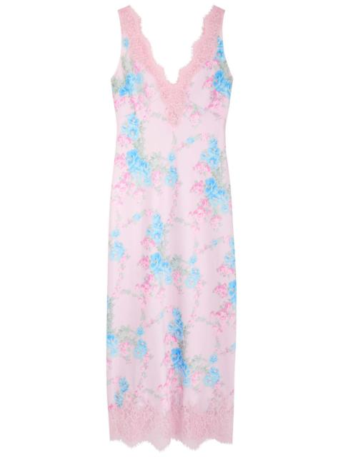 LoveShackFancy Loveshackfancy Floral Printed Satin Maxi Dress