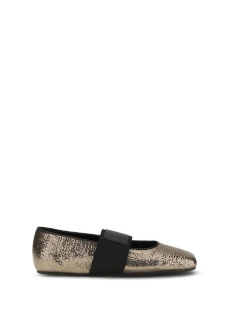 Givenchy Givenchy Women Sliced Square Ballerinas In Textured Leather