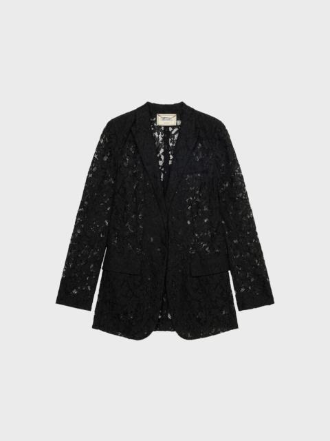 Blumarine SINGLE-BREASTED JACKET IN RÉBRODÉ LACE