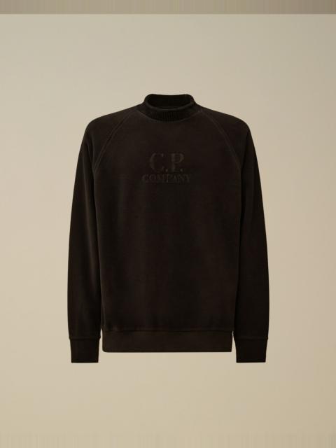 C.P. Company Brushed Emerized Diagonal Fleece Mockneck Sweatshirt