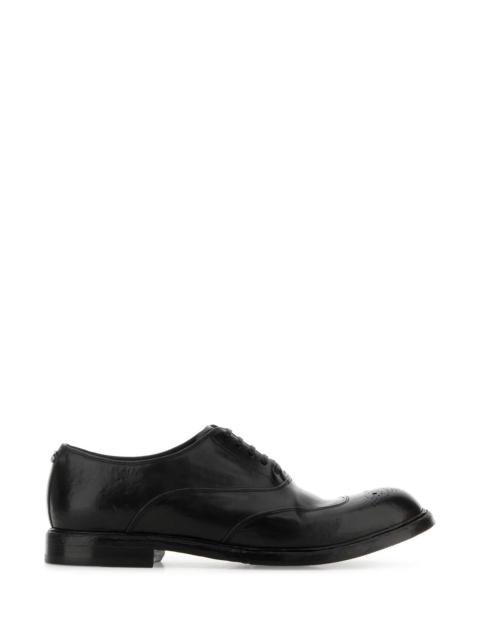 Dolce & Gabbana Dolce & Gabbana Men Black Leather Marsala Lace-Up Shoes