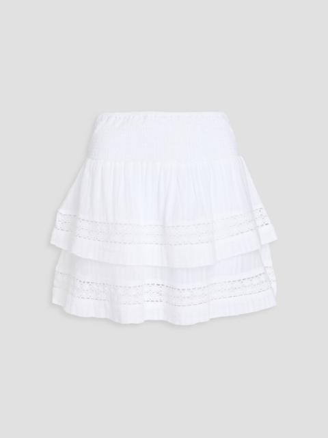 MELISSA ODABASH Barbara tiered cotton-gauze mini skirt