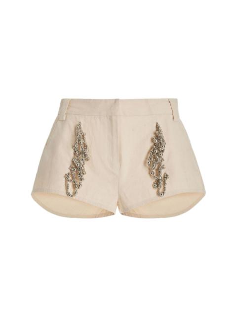 Rider chain-detailed cotton shorts
