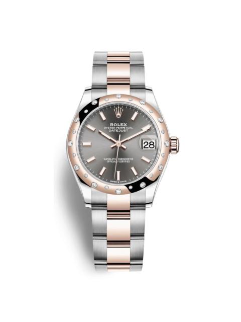 ROLEX Rolex DateJust 31 Dark Rhodium Dial Automatic Steel -18 ct Everose Gold Oyster Watch 278341DRSO