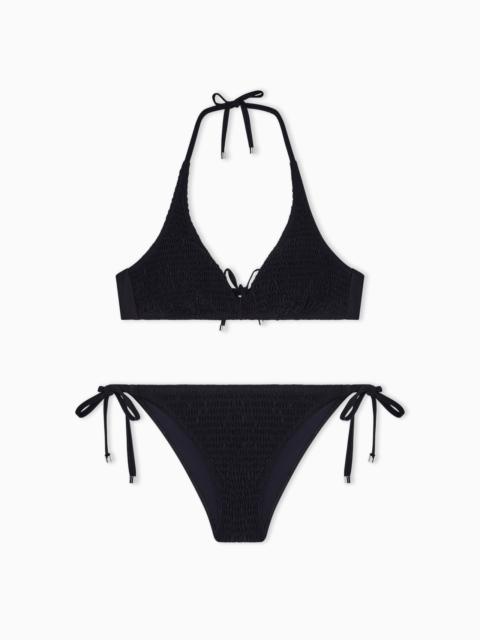 EMPORIO ARMANI LYCRA SMOCKED TRIANGLE BIKINI