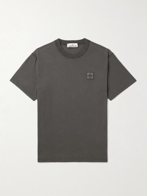 Stone Island Logo-Appliquéd Cotton-Jersey T-Shirt Gray