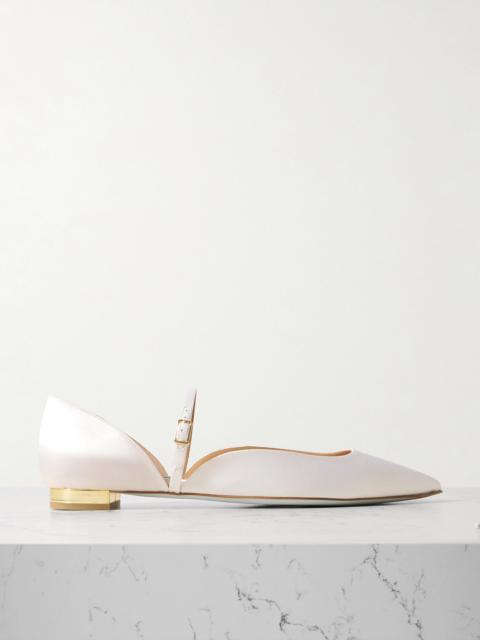 AQUAZZURA Bellezza Satin Ballet Flats