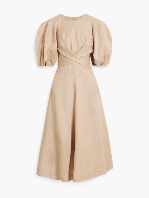 Zimmermann Draped linen midi dress