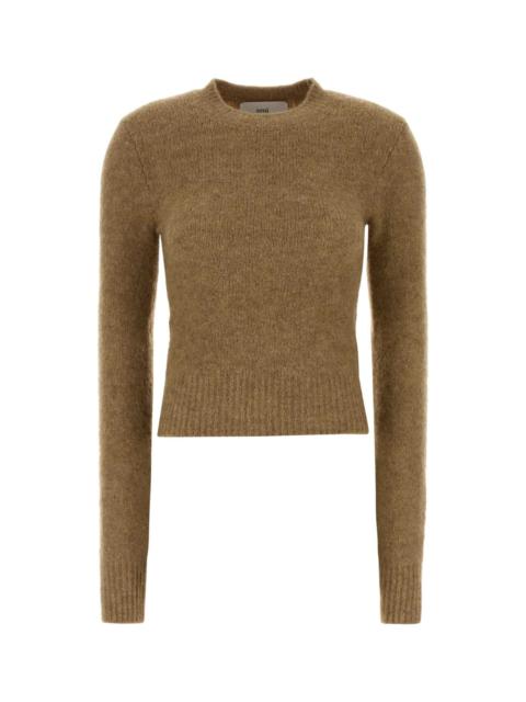 AMI Paris Ami Women Camel Stretch Alpaca Blend Sweater