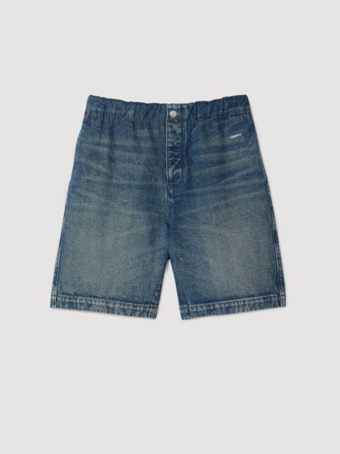 Sandro ELASTICATED DENIM SHORTS