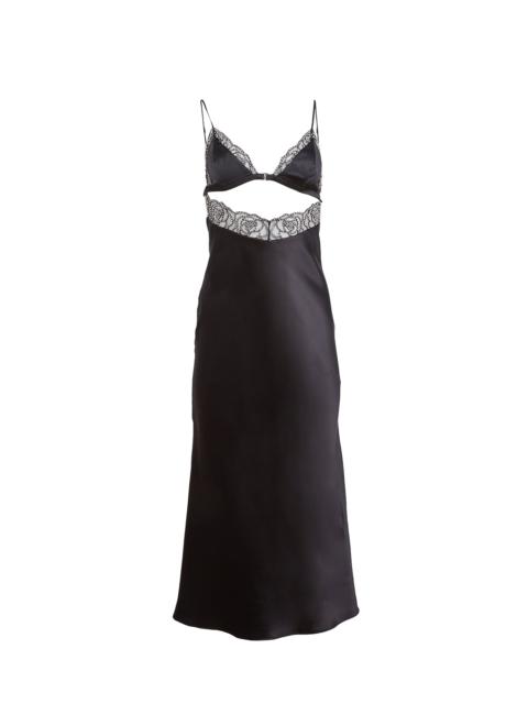 Fleur du Mal Beaded Rose Slip Dress