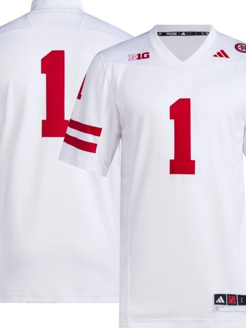 adidas adidas Men's Nebraska Cornhuskers White Premier Replica Football Jersey