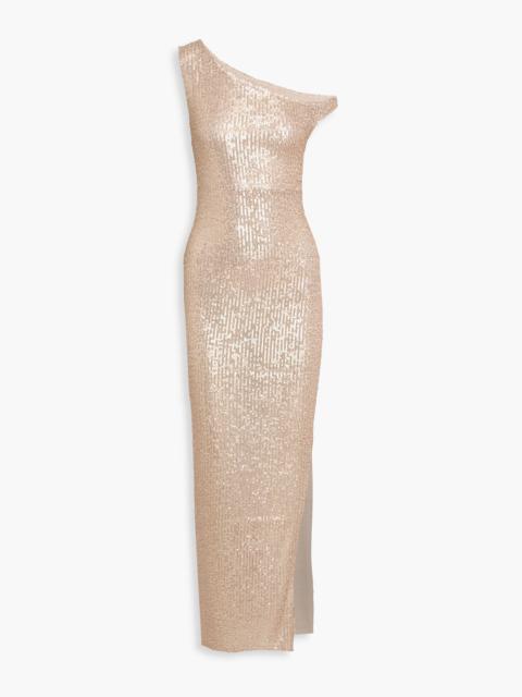 NORMA KAMALI One-shoulder sequined stretch-tulle gown