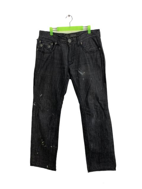 Other Designers Distressed Denim - Rare Laguna Beach Jean Co Distressed Black Denim Skull Logo