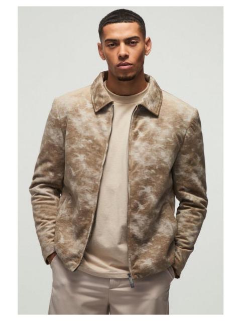 Other Designers Tornado Mart Shiny Textured Zipper Leather Jacket