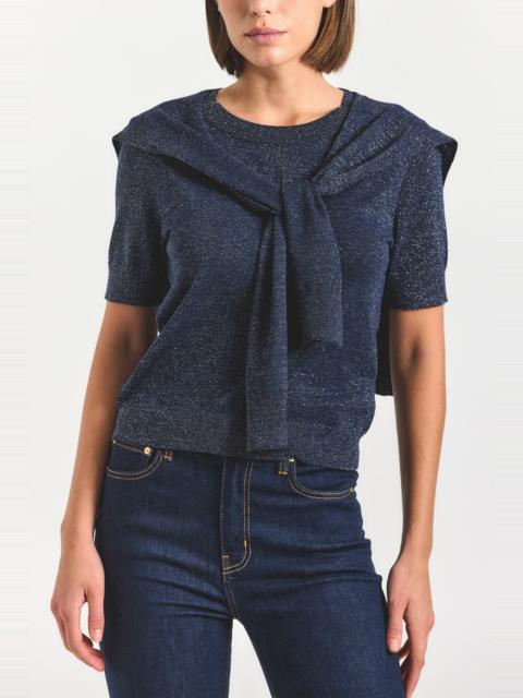 DEREK LAM 10 CROSBY TWAIN SHORT SLEEVE PRE STYLED SWEATER