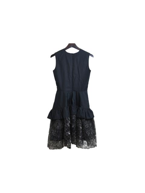 Other Designers Jourden Ruffled Dress With Gathered Lace Pane Black