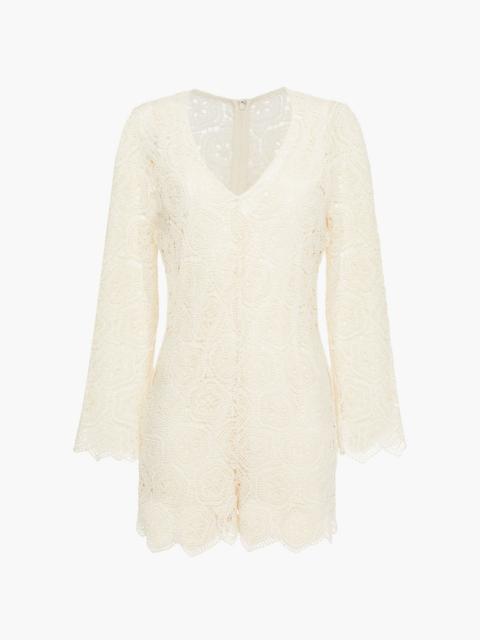 ba&sh Gaspard crocheted cotton-blend playsuit