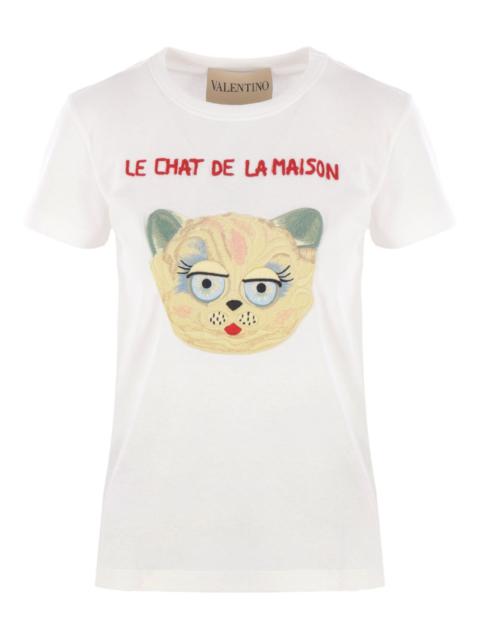 Valentino Women Le Chat De La Maison Cotton T-Shirt