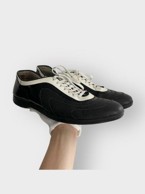 Vintage - STEAL! 1990s Prada Monte Carlo Panda Color Leather Sneakers