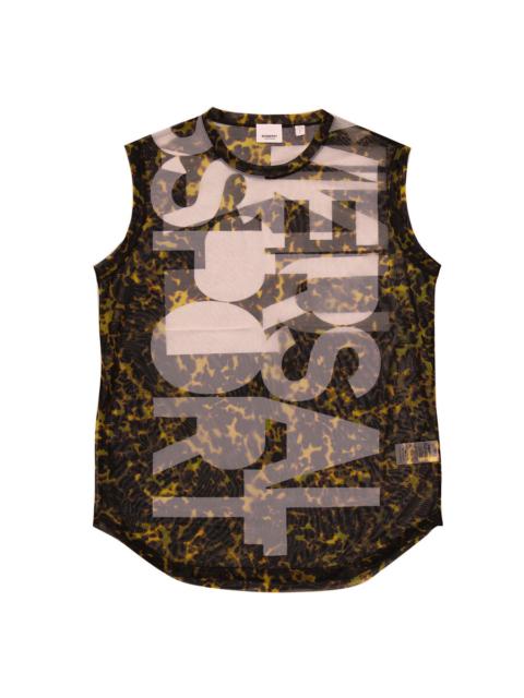 Burberry Burberry Pale Ochre Slogan Print Sleeveless Top