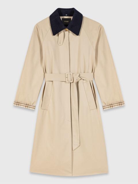 maje Contrast sleeve and collar trench
